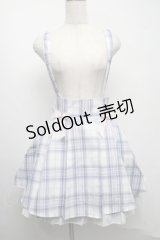 Amavel / Dreaming Ribbonサイドプリーツチェックスカート  ブルーｘピンク S-25-07-13-067-CA-SK-HR-ZS