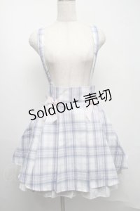 Amavel / Dreaming Ribbonサイドプリーツチェックスカート  ブルーｘピンク S-25-07-13-067-CA-SK-HR-ZS
