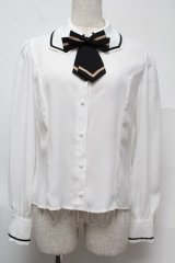 Innocent World White / リボンタイ付きブラウス  白 S-25-07-13-008-IW-BL-AS-ZS