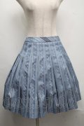 Jane Marple / Ribbon jacquard stripe 2Faceスカート  ブルーグレイ S-25-07-13-068-JM-SK-HR-ZT051
