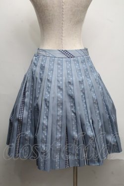 画像2: Jane Marple / Ribbon jacquard stripe 2Faceスカート  ブルーグレイ S-25-07-13-068-JM-SK-HR-ZT051