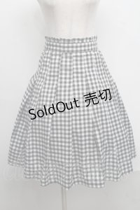 F i.n.t / ギンガムチェックスカート  黒ｘ白 S-25-07-13-071-CA-SK-HR-ZS