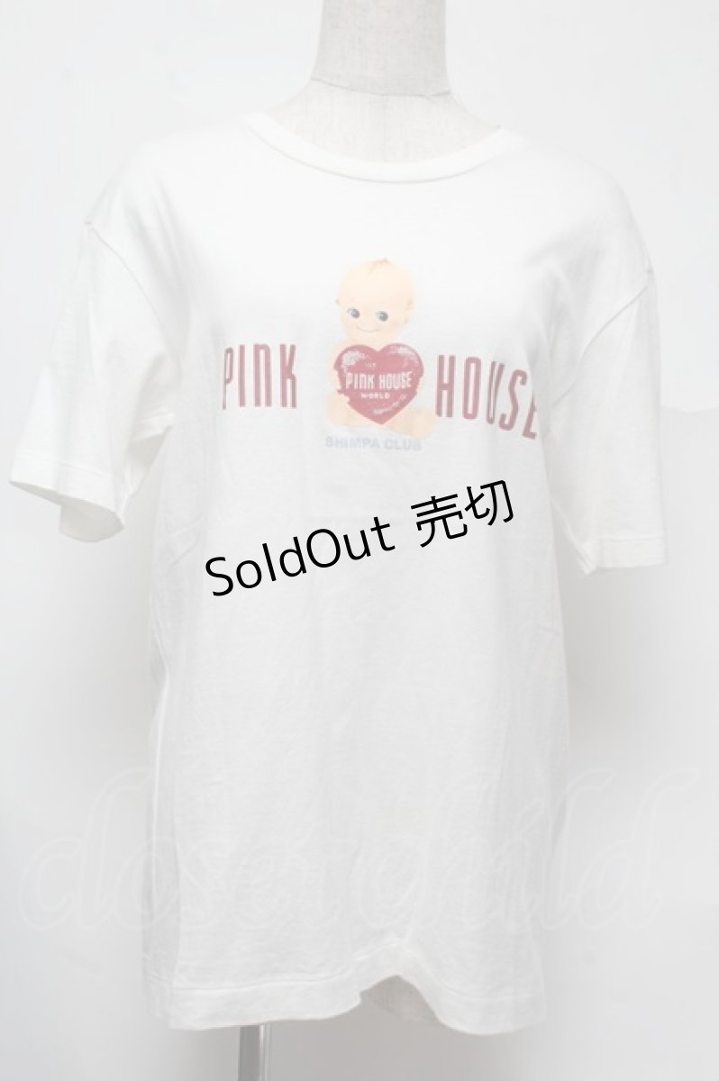画像1: PINK HOUSE / キューピープリントＴシャツ  オフ S-25-07-13-014-LO-TO-ET-ZT070 (1)