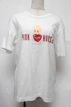 画像1: PINK HOUSE / キューピープリントＴシャツ  オフ S-25-07-13-014-LO-TO-ET-ZT070