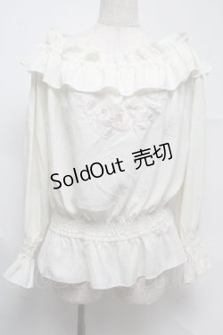 画像1: LIZ LISA / バラ刺繍オフショルトップス 0 アイボリー S-25-07-13-015-LO-TO-SZ-ZS