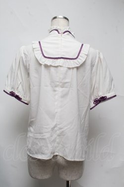 画像2: Amavel / チャイナモチーフスクエアヨーク切替ブラウス  白 S-25-07-13-016-CA-BL-HR-ZS