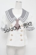 metamorphose / セーラーブラウス  白ｘ紺ｘワイン S-25-07-13-027-ME-BL-AS-ZS