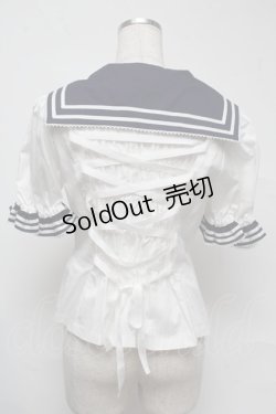 画像2: metamorphose / セーラーブラウス  白ｘ紺ｘワイン S-25-07-13-027-ME-BL-AS-ZS