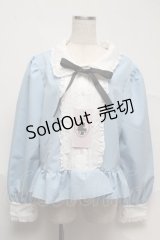 Cherirulu Chocola / マルエリシャツブラウス 3L サックス S-25-07-13-030-LO-BL-HR-ZS