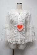 BABY,THE STARS SHINE BRIGHT / Princess Lacy Bouquetブラウス  白 S-25-07-13-004-BA-TO-HR-ZS