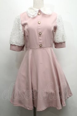 画像1: manon select / レース使いワンピース  ピンク S-25-07-13-044-LO-OP-SZ-ZS