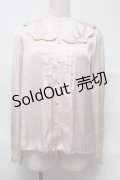 an another angelus / 襟刺繍サテンブラウス  ベージュ S-25-07-13-005-CA-TO-HR-ZS