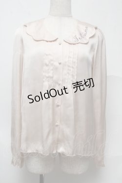 画像1: an another angelus / 襟刺繍サテンブラウス  ベージュ S-25-07-13-005-CA-TO-HR-ZS