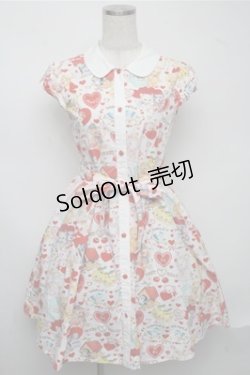 画像1: Shirley Temple / アンティークハートフルシャツワンピース 160 白ｘ赤 S-25-07-14-042-ET-OP-AS-ZS
