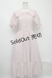 m petit by misako / ギンガムチェックワンピース  ピンク S-25-07-14-046-LO-OP-AS-ZS