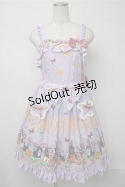画像1: BABY,THE STARS SHINE BRIGHT / Soiree Au Chat Noir柄お星さまジャンパースカート  ラベンダー S-25-07-14-052-BA-OP-HR-ZS