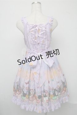 画像2: BABY,THE STARS SHINE BRIGHT / Soiree Au Chat Noir柄お星さまジャンパースカート  ラベンダー S-25-07-14-052-BA-OP-HR-ZS