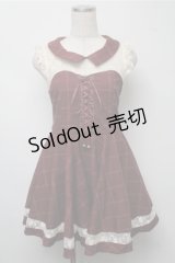 LIZ LISA / チェックワンピース  ワイン S-25-07-14-054-LO-OP-AS-ZS