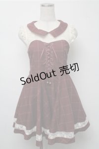 LIZ LISA / チェックワンピース  ワイン S-25-07-14-054-LO-OP-AS-ZS