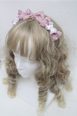 画像1: BABY,THE STARS SHINE BRIGHT / Dotツイルの3つ3つリボンカチューシャ  ピンク S-25-07-14-006-BA-AC-AS-ZS