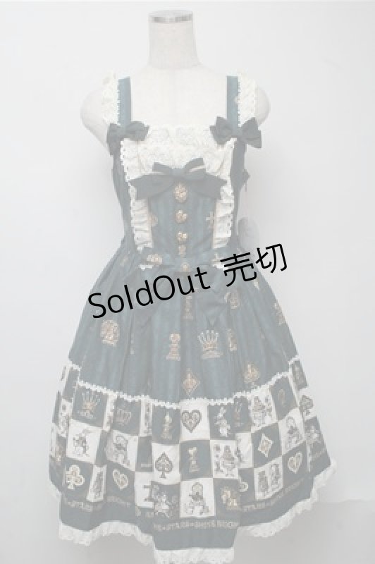 画像1: BABY,THE STARS SHINE BRIGHT / チェスアリス〜あの日の私の宝物〜柄ジャンパースカートI  グリーン S-25-07-14-057-BA-OP-HR-ZS (1)