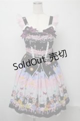 BABY,THE STARS SHINE BRIGHT / Soiree Au Chat Noir スカラップジャンパースカート  黒 S-25-07-14-059-BA-OP-HR-ZS