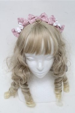 画像2: BABY,THE STARS SHINE BRIGHT / Dotツイルの3つ3つリボンカチューシャ  ピンク S-25-07-14-006-BA-AC-AS-ZS