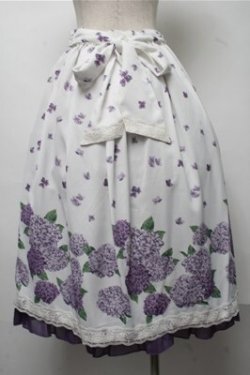 画像2: axes femme / 紫陽花パネル柄スカート  白 S-25-07-14-060-AX-SK-HR-ZS