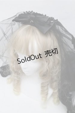 画像1: GOTH / ベール付きリボンコーム  黒 S-25-07-14-008-GO-AC-AS-ZS