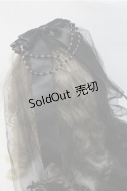 画像2: GOTH / ベール付きリボンコーム  黒 S-25-07-14-008-GO-AC-AS-ZS