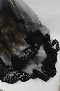 画像3: GOTH / ベール付きリボンコーム  黒 S-25-07-14-008-GO-AC-AS-ZS