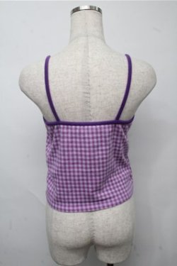 画像2: Candy Stripper / FLOWER BEAR GINGHAM CAMISOLE  紫 S-25-07-14-021-PU-TO-AS-ZS