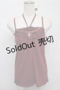 axes femme / ホルター付きガーデンキャミ  ワイン S-25-07-14-022-AX-TO-HR-ZS