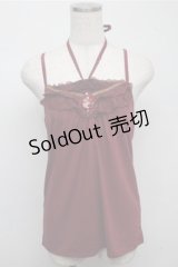 axes femme / ホルター付きガーデンキャミ  ワイン S-25-07-14-022-AX-TO-HR-ZS