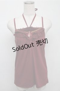 axes femme / ホルター付きガーデンキャミ  ワイン S-25-07-14-022-AX-TO-HR-ZS