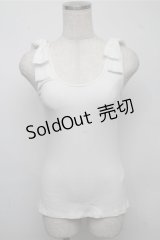 Amavel / ツインリボンテレコタンク  白 S-25-07-14-025-CA-TO-HR-ZS