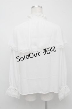 画像2: axes femme POETIQUE / ケープデザインフリルブラウス  白 S-25-07-14-027-AX-BL-HR-ZS