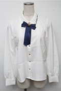 Amavel / Secret Schoolシャツカラーブラウス  白 S-25-07-14-028-CA-BL-HR-ZS