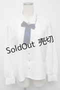 Amavel / Secret Schoolシャツカラーブラウス  白 S-25-07-14-028-CA-BL-HR-ZS