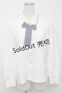 Amavel / Secret Schoolシャツカラーブラウス  白 S-25-07-14-028-CA-BL-HR-ZS
