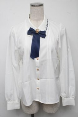 画像1: Amavel / Secret Schoolシャツカラーブラウス  白 S-25-07-14-028-CA-BL-HR-ZS