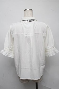 画像2: axes femme / リボン付ローズ刺繍ブラウス  白 S-25-07-14-030-AX-TO-HR-ZS