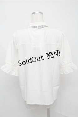 画像2: axes femme / リボン付ローズ刺繍ブラウス  白 S-25-07-14-030-AX-TO-HR-ZS