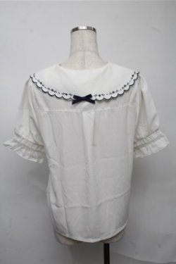 画像2: axes femme POETIQUE / ブーケ刺繍スカラップ襟ブラウス  オフ S-25-07-14-031-AX-BL-HR-ZS
