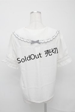 画像2: axes femme POETIQUE / ブーケ刺繍スカラップ襟ブラウス  オフ S-25-07-14-031-AX-BL-HR-ZS
