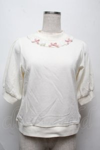 Ank Rouge / リボンｘレースプルオーバー  オフ S-25-07-16-001-CA-TO-HR-ZS