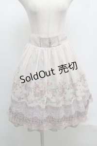 axes femme / 転写風花柄スカート  ピンク S-25-07-16-049-AX-SK-HR-ZS