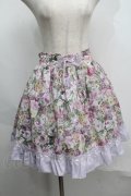 axes femme / ローズプリントシフォンスカート  ラベンダー S-25-07-16-054-AX-SK-HR-ZS