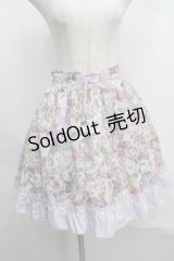 axes femme / ローズプリントシフォンスカート  ラベンダー S-25-07-16-054-AX-SK-HR-ZS