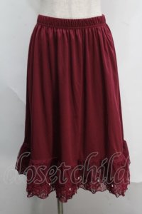 axes femme / レース重ねペチスカート  ワイン S-25-07-16-056-AX-SK-HR-ZS